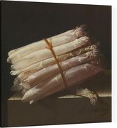 Stilleven met asperges, Adriaen Coorte - Foto op Canvas - 100 x 100 cm