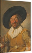 De vrolijke drinker, Frans Hals - Foto op Canvas - 100 x 150 cm