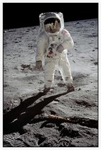 Buzz Aldrin walks on the moon (maanlanding) - Foto op Akoestisch paneel - 100 x 150 cm