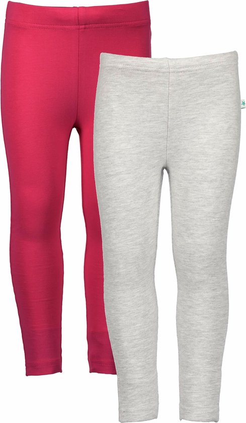 Blue Seven 2 PACK Bio Basic all season legging Lichtgrijs en Donkerroze - Maat 92