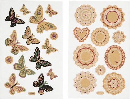 Stickers vel 10x16 cm vlinders 4vellen