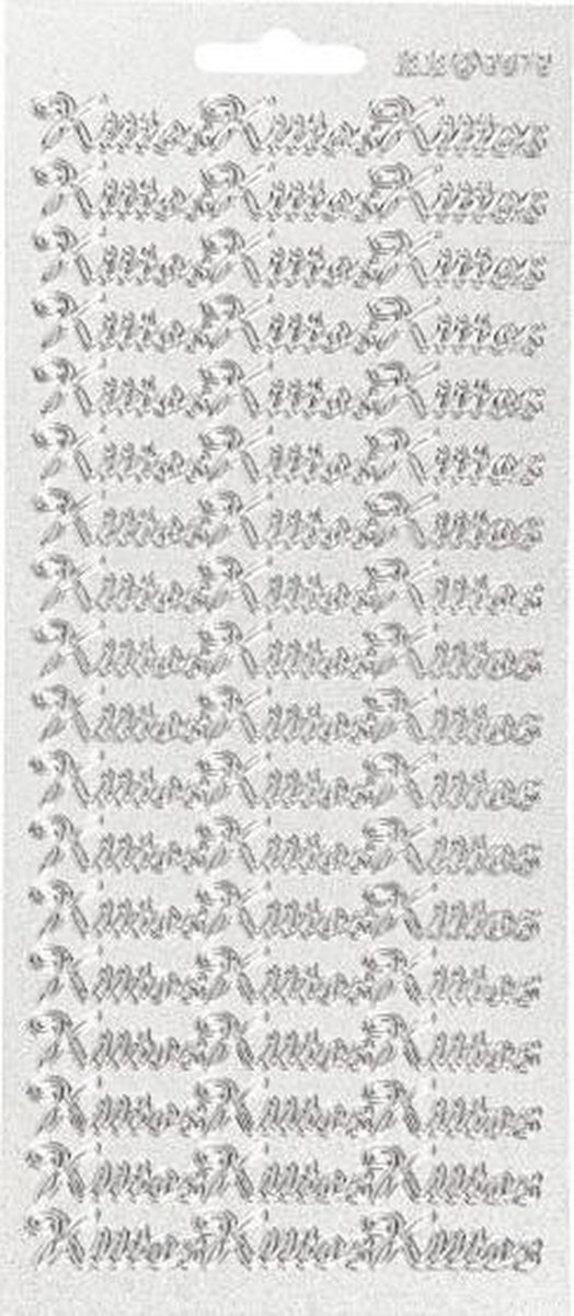 Stickers vel 10x23 cm zilver Kiitos 1vel
