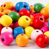 Houten kralen mix d: 10 mm gatgrootte 2 5-3 mm diverse kleuren 22gr circa 70 div