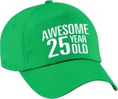 Awesome 25 year old verjaardag pet / cap groen voor dames en heren - baseball cap - verjaardags cadeau - petten / caps