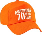 Awesome 70 year old verjaardag pet / cap oranje voor dames en heren - baseball cap - verjaardags cadeau - petten / caps
