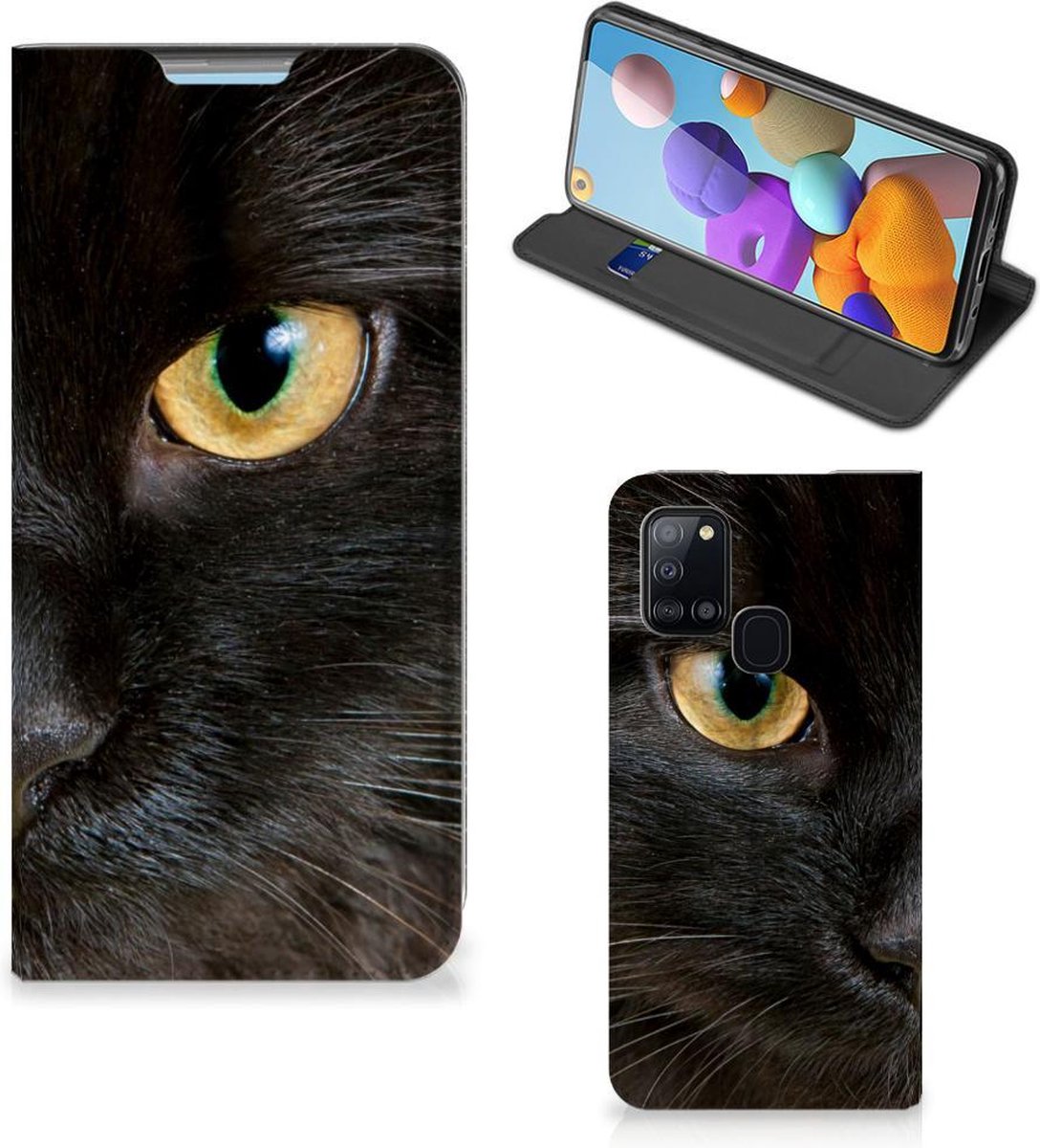 Samsung Galaxy A21s Hoesje maken Zwarte Kat