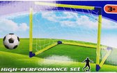 2x Voetbalgoals/voetbaldoelen 80 x 60 x 40 cm - Inklapbaar/vouwbaar - Buitenspeelgoed - Buiten spelen - Sporten - Sportief speelgoed - Voetballen - Voetbaldoelen/voetbalgoals