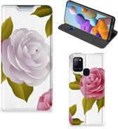 Telefoon Hoesje Cadeau voor haar Geschikt voor Samsung Galaxy A21s Wallet Flip Case Roses