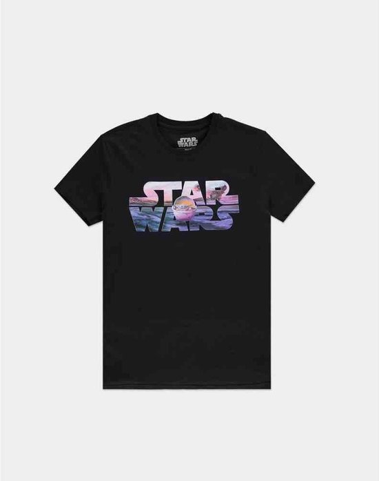 Star Wars Star Wars Baby Yoda Logo T-Shirt Zwart Unisex T-shirt