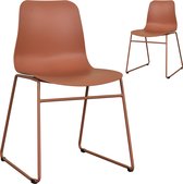 Set van 2 design stoelen 81 cm metaal  bruin