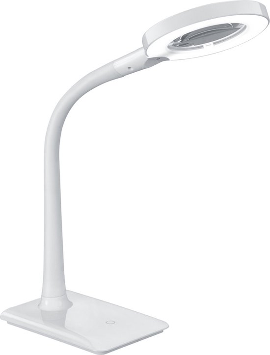 LED Bureaulamp - Tafelverlichting - Trion Lumpa - 5W - Warm Wit 3000K - Rond - Mat Wit - Kunststof