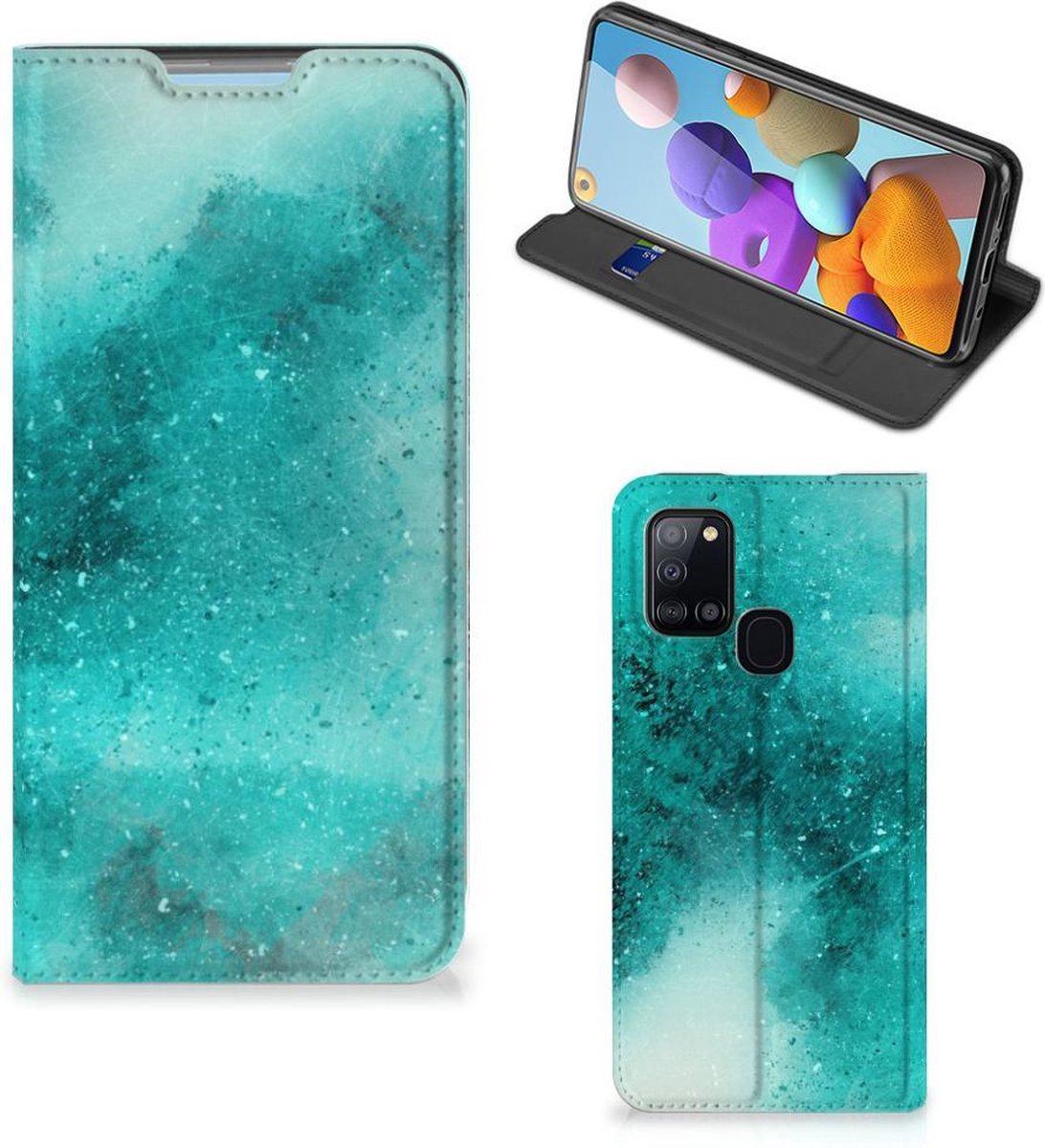 Bookcase Samsung Galaxy A21s Painting Blue