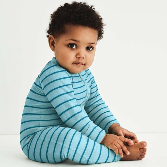 DIM BABY pyjama met rits- Babyblauw en groen- maat 68 cm | bol.com