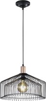 LED Hanglamp - Hangverlichting - Trion Tomno - E27 Fitting - Rond - Mat Zwart - Aluminium - BES LED