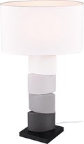 LED Tafellamp - Tafelverlichting - Trion Konan - E27 Fitting - Rond - Mat Wit - Keramiek - BSE