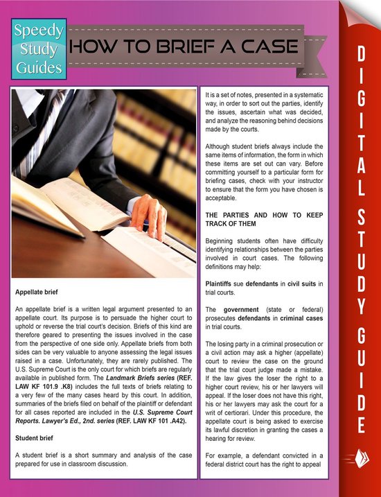 How to Brief a Case (Speedy Study Guides) - cover