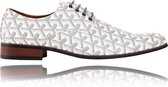 3D White - Maat 40 - Lureaux - Kleurrijke Schoenen Voor Heren - Veterschoenen Met Print