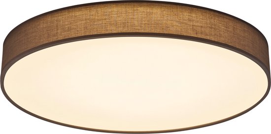 LED Plafondlamp - Plafondverlichting - Trion Lanago - 60W - Aanpasbare Kleur - Rond - Mat - Textiel