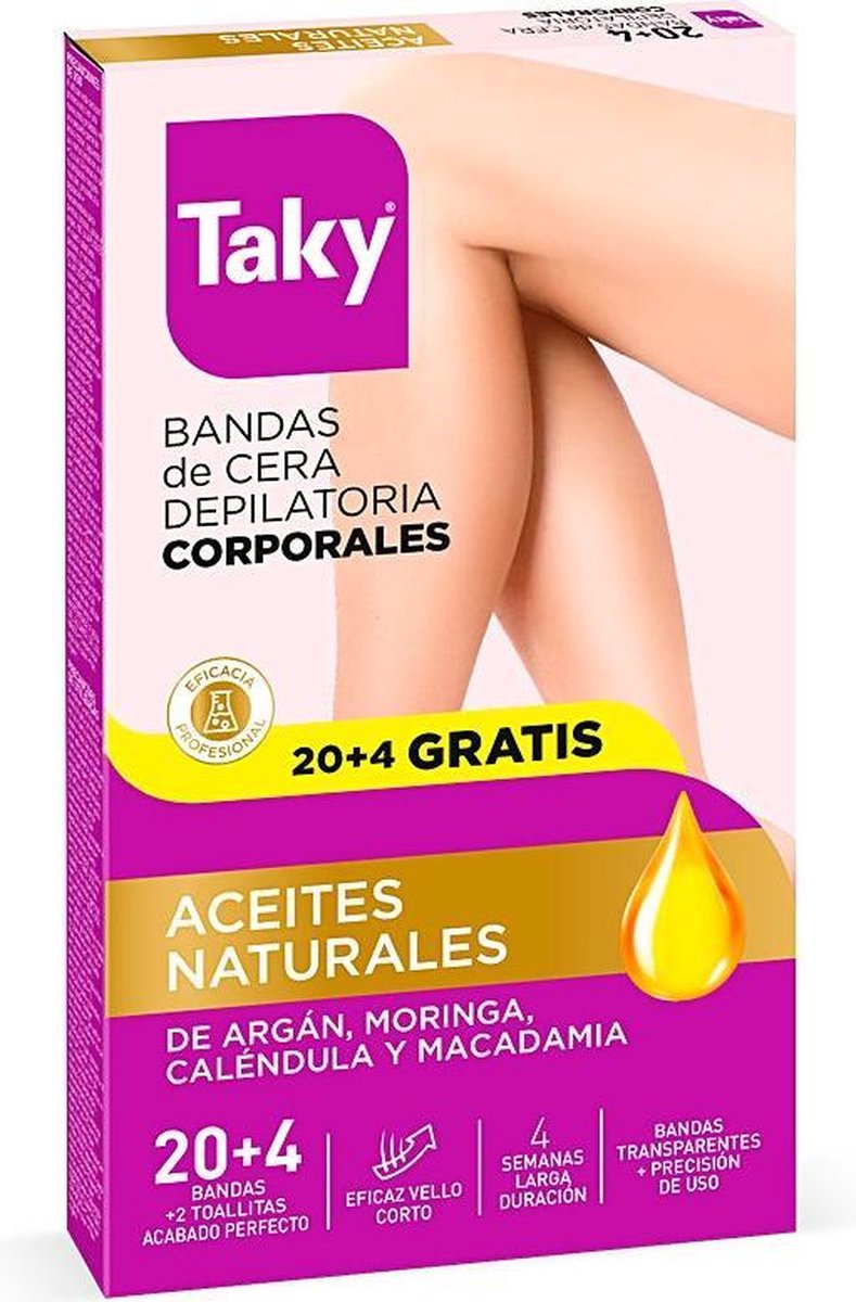 NATURAL OILS depilatory body wax strips 24 pcs