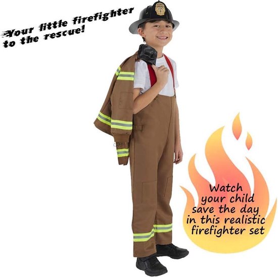 Dress Up America 340-L D-guisement de pompier adulte noir - Taille Large