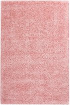 Hoogpolig effen vloerkleed Emilia - roze - 160x230 cm