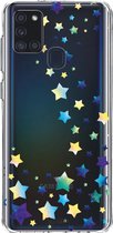 Casetastic Samsung Galaxy A21s (2020) Hoesje - Softcover Hoesje met Design - Funky Stars Print