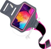 Mobiparts Comfort Fit Sport Armband Samsung Galaxy A40 (2019) Neon Pink