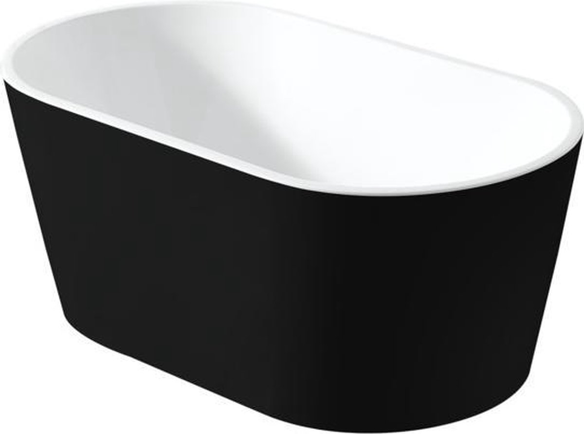 Saniclass Monaco vrijstaand bad 170x80x60 zwart wit