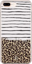 iPhone 8 Plus/7 Plus hoesje siliconen - Luipaard strepen | Apple iPhone 8 Plus case | TPU backcover transparant