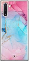 Samsung Note 10 hoesje siliconen - Marmer blauw roze | Samsung Galaxy Note 10 case | multi | TPU backcover transparant