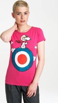 Logoshirt Vrouwen T-shirt Snoopy - Peanuts - Snoopy Target - Shirt met ronde hals van Logoshirt  - pink