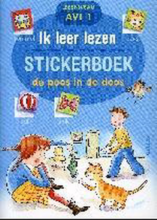 Cover van het boek 'Ik leer lezen stickerboek / De poes in de doos'