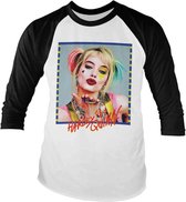 DC Comics Harley Quinn Raglan top -2XL- Birds Of Prey - Kiss Wit/Zwart