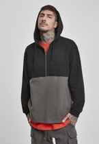 Urban Classics Hoodie/trui -M- Relaxed Half Zip Zwart/Grijs