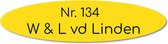 Naamplaatje geel ovaal t.b.v. brievenbus, 12x4 cm - Naamplaatje voordeur - Naambordje - Naamplaatje Brievenbus - Gratis verzending!