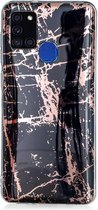 Marble Design Back Cover - Samsung Galaxy A21s Hoesje - Black Gold