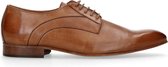 Manfield - Heren - Cognac leren veterschoenen - Maat 43