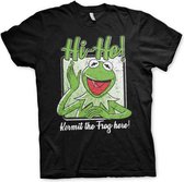 The Muppets Heren Tshirt -XL- Hi-Ho - Kermit The Frog Here! Zwart