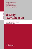 Lecture Notes in Computer Science 12287 - Security Protocols XXVII