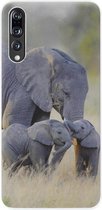 ADEL Siliconen Back Cover Softcase Hoesje Geschikt voor Huawei P20 Pro - Olifant Familie