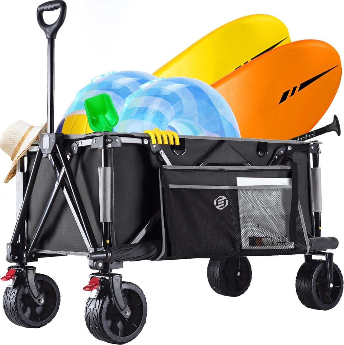 Equivera Bolderkar - Opvouwbare Bolderkar - Bolderwagen - Draaibare Wielen - Meerdere Standen - Strandkar