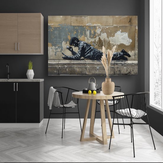 Décoration murale personne - Décoration murale Object - Tableau toile Mobile - Décoration salon industriel - Tableau toile salon - Toile décoration chambre 150x100 cm