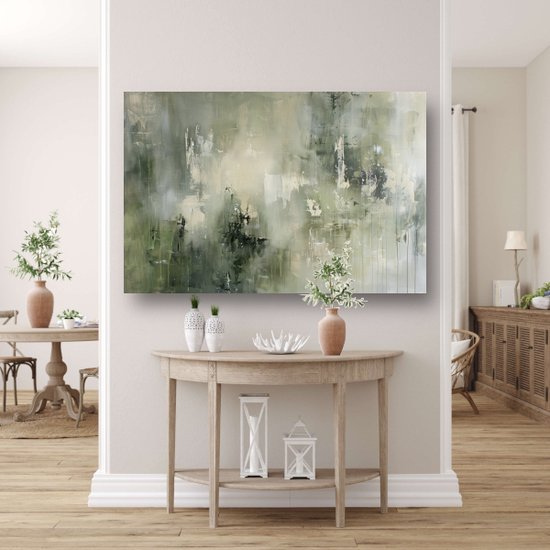 Canvas Schilderij 80x120 cm Moderne kunst - Oranje - Grijs - Abstract | Leen Bakker