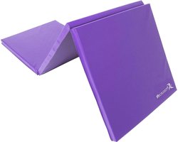 Opvouwbare dikke trainingsmat 155 cm x 2 cm met handgrepen voor MMA gymnastiek stretching kerntrainingen - ProsourceFit Tri-Fold