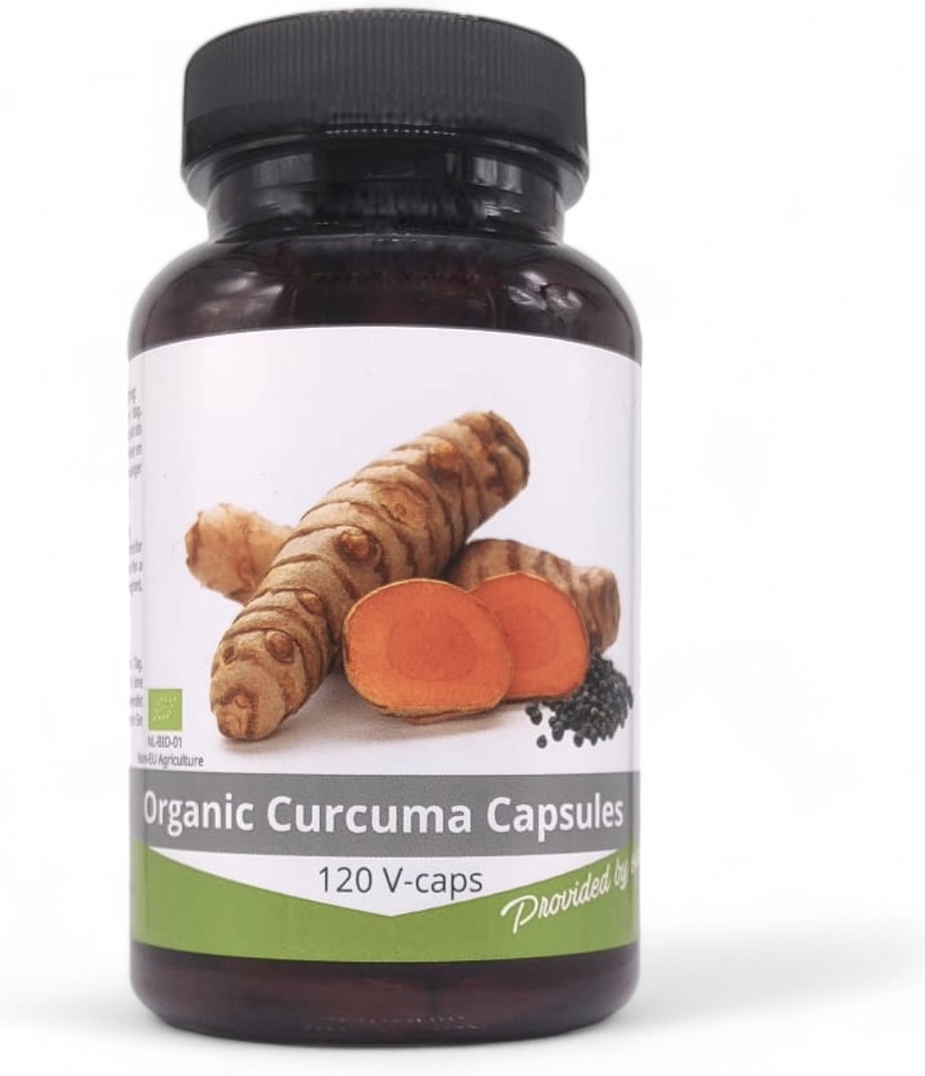 Kurkuma Capsules met Zwarte Peper - 120 Capsules - 600mg - Biologisch gecertificeerd - Nutrikraft