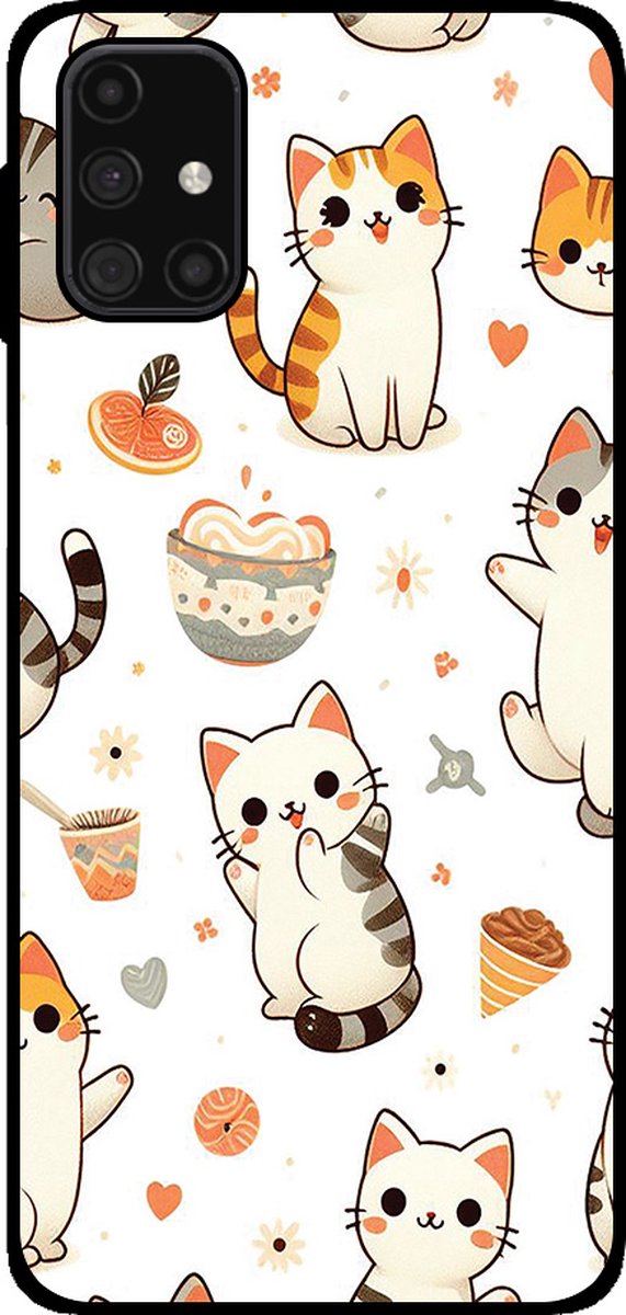 Smartphonica Telefoonhoesje Geschikt voor Samsung Galaxy M31s met katten opdruk - TPU backcover case cat design geschikt voor Samsung Galaxy M31s