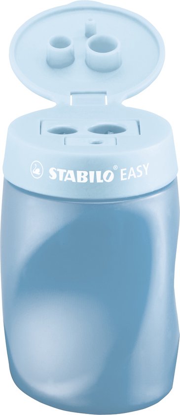 STABILO EASYsharpener - Ergonomische 3 in 1 Puntenslijper - Rechtshandig - Blauw - Geschikt Voor Alle Potloden