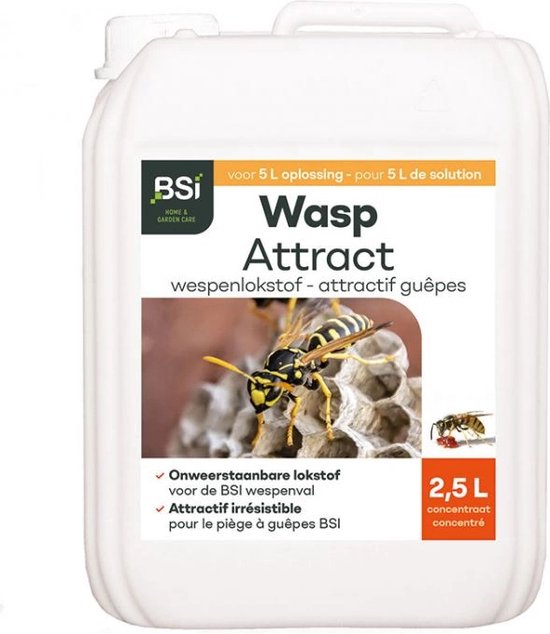 BSI - Lokstof Wasp Attract voor wespen & hoornaars - Lokstof voor alle BSI wespen- en hoornaarvallen - 2,5 L