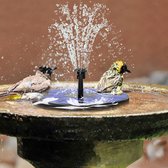 Fontein op zonne-energie voor buiten - 35 W pomp met batterij en 6 sproeiers - vogelbad aquarium tuin fontein