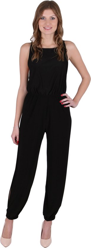 John Zack Zwart jumpsuit met trekkoord